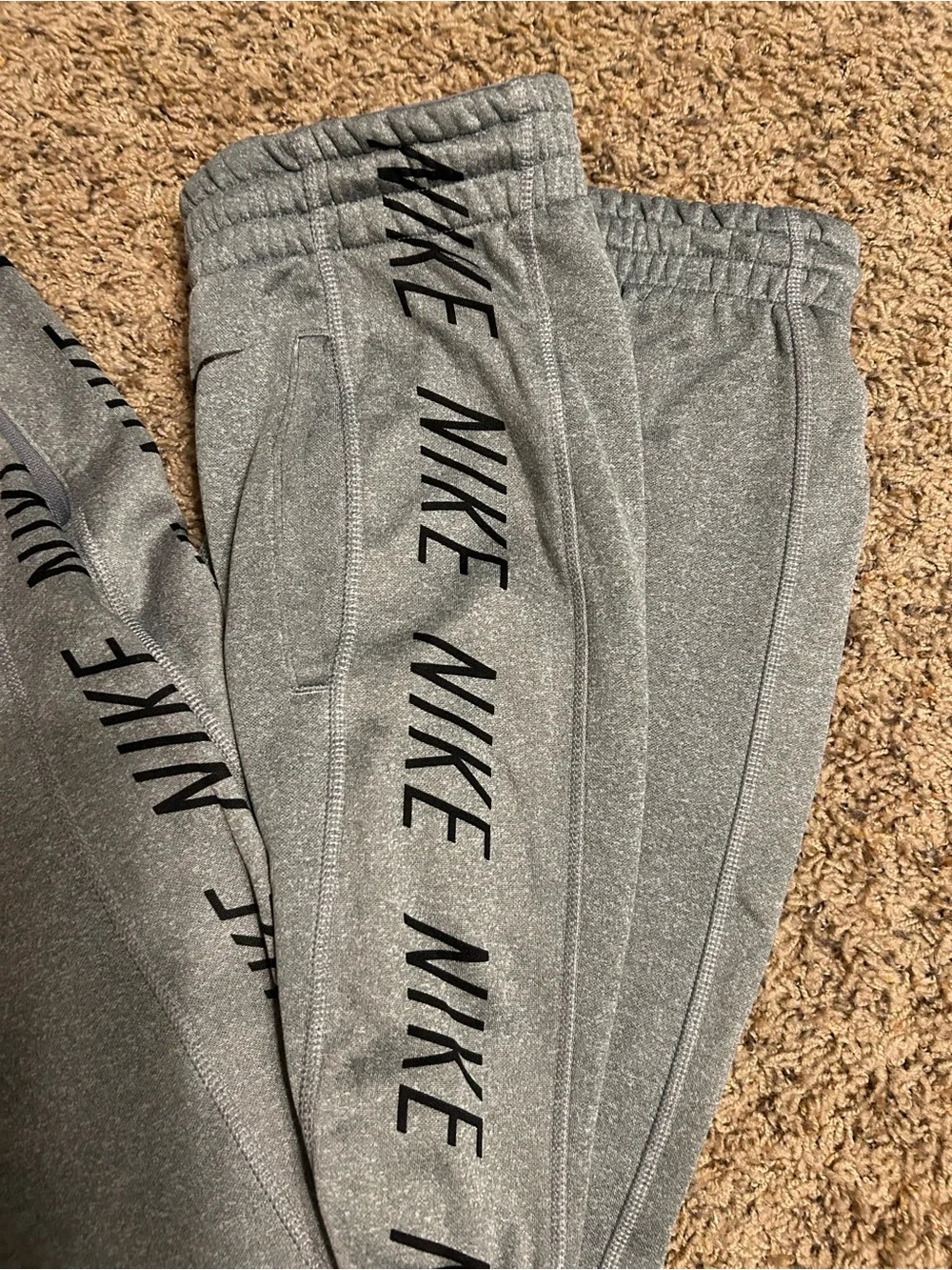 Nike Gray Women’s Logo Joggers with Black Branding